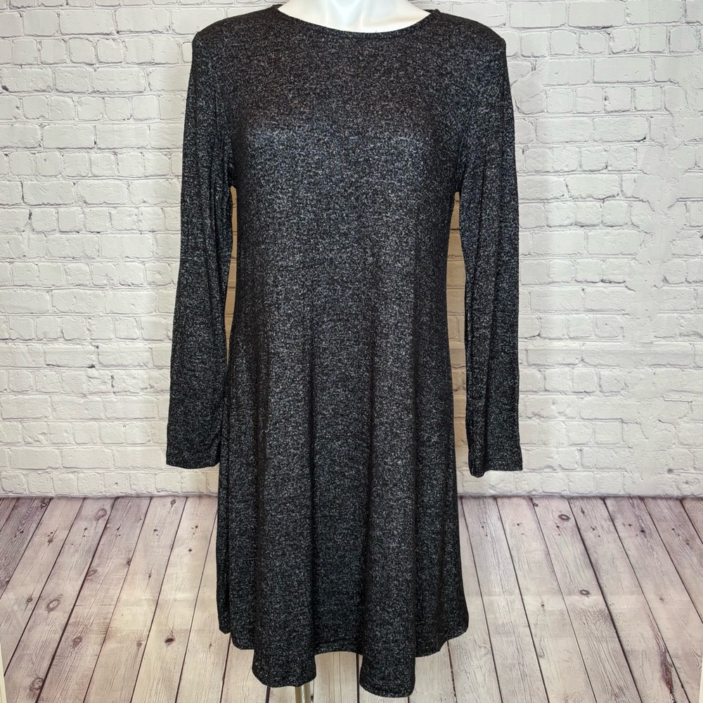 Old Navy Heather Black Long Sleeve Lightweight Sweater Dress Size M
